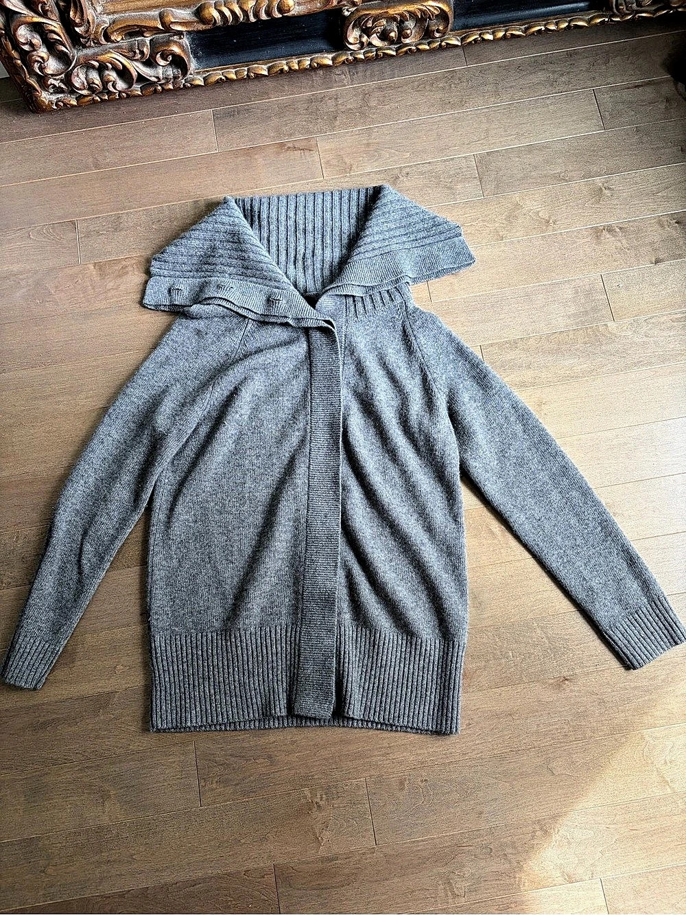 Ann Taylor Gray Open Front Cardigan XL